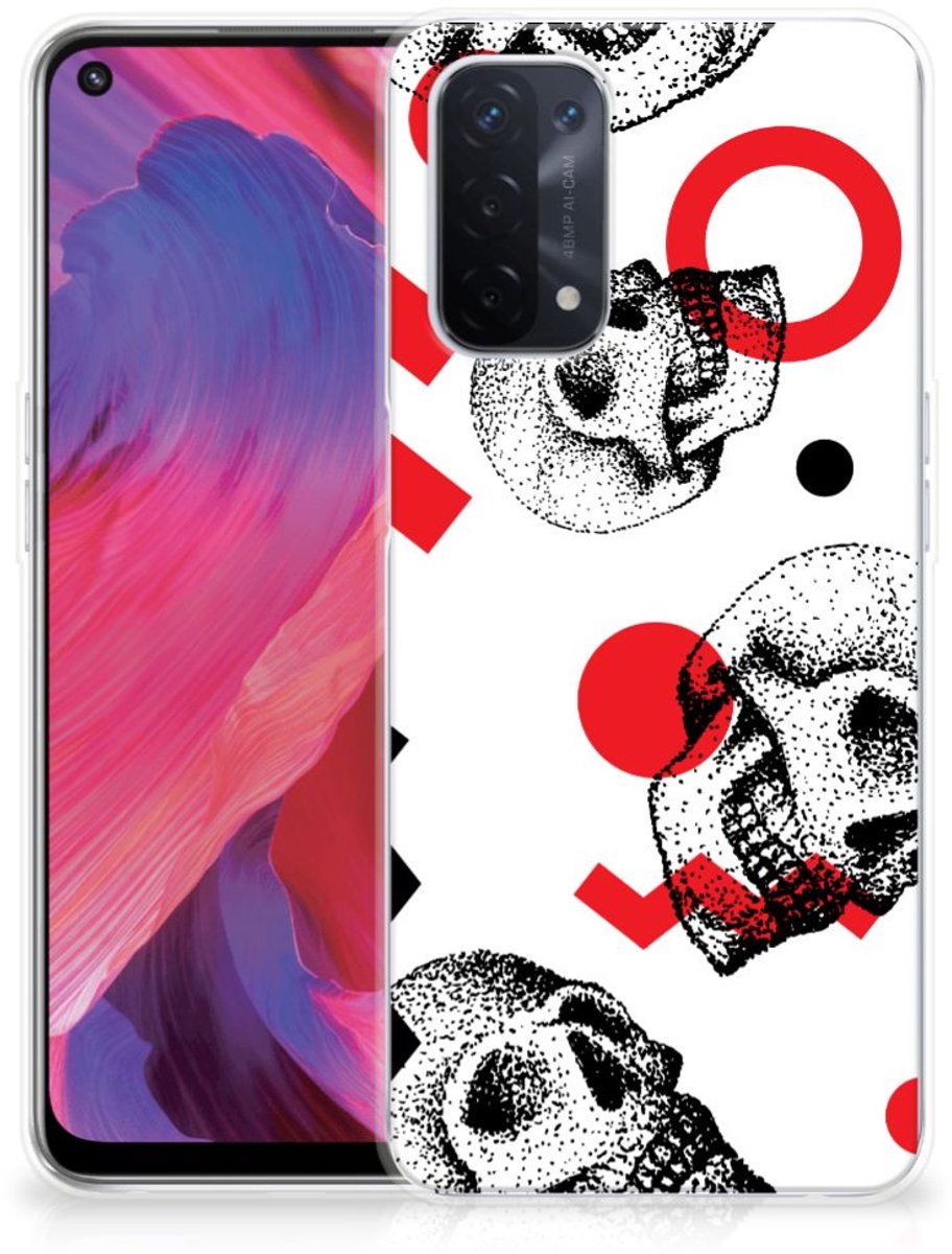 Silicone Back Case OPPO A93 5G Skull Red