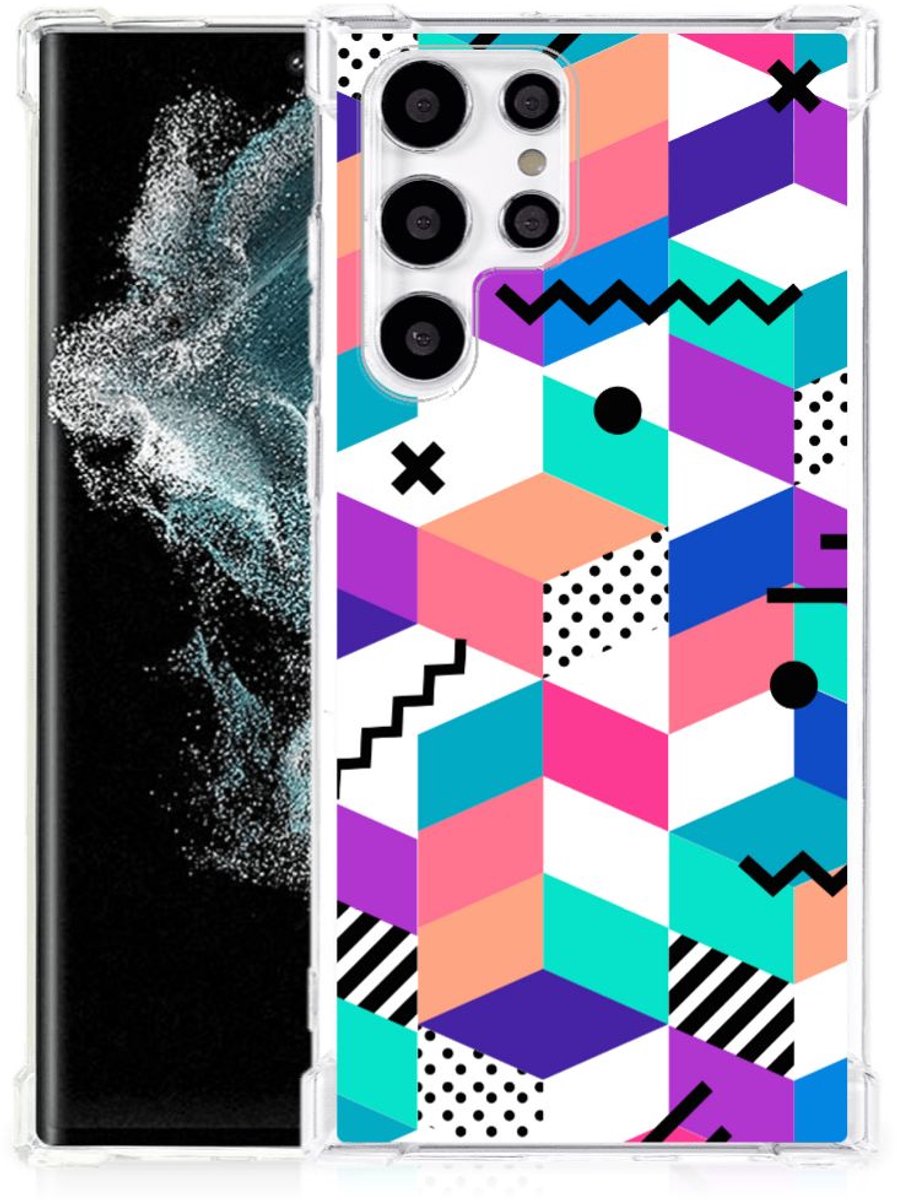 Samsung Galaxy S22 Ultra Shockproof Case Blokken Kleurrijk