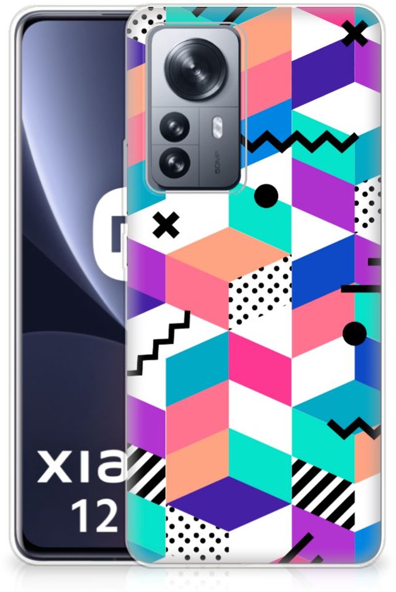 Xiaomi 12 Pro TPU Hoesje Blokken Kleurrijk