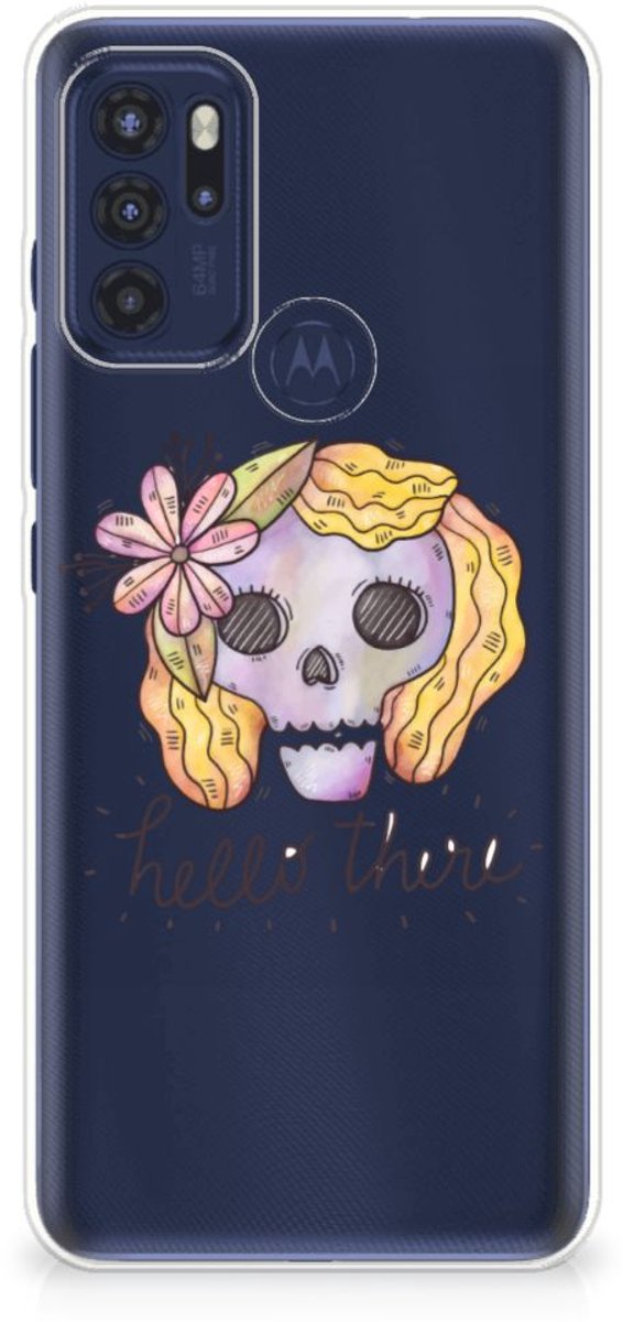 Silicone Back Case Motorola Moto G60s Boho Skull