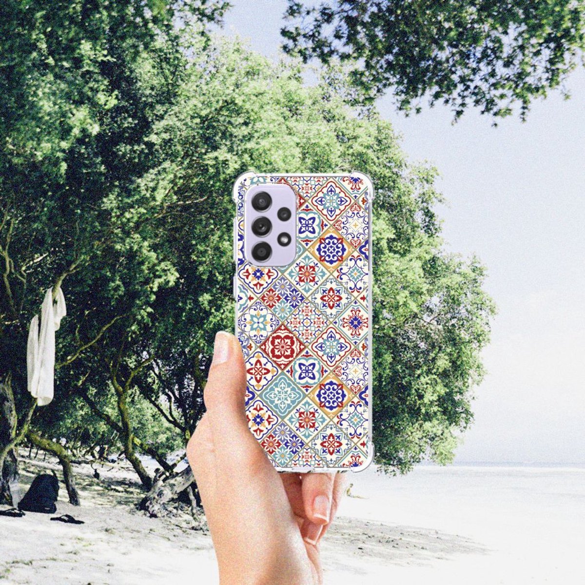 TPU Case Anti-Shock voor Samsung Galaxy A33 Anti-Shock Hoesje Tiles Color