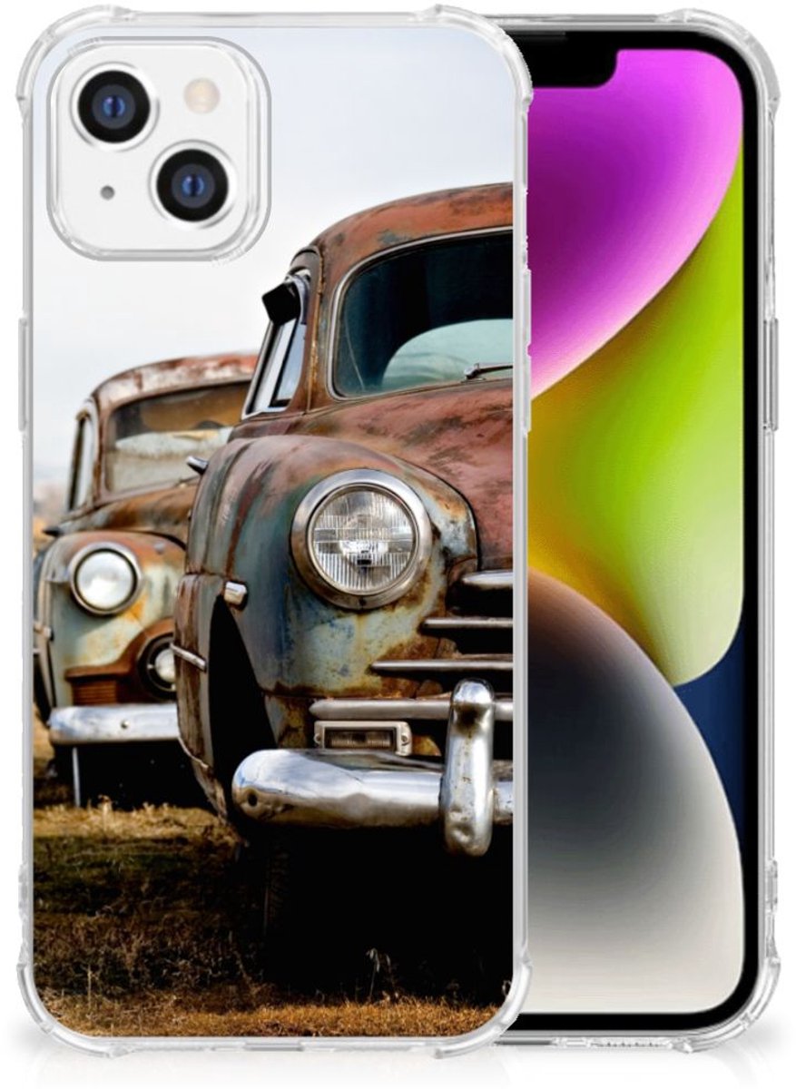 iPhone 14 Anti-shock Hoesje met foto Vintage Auto