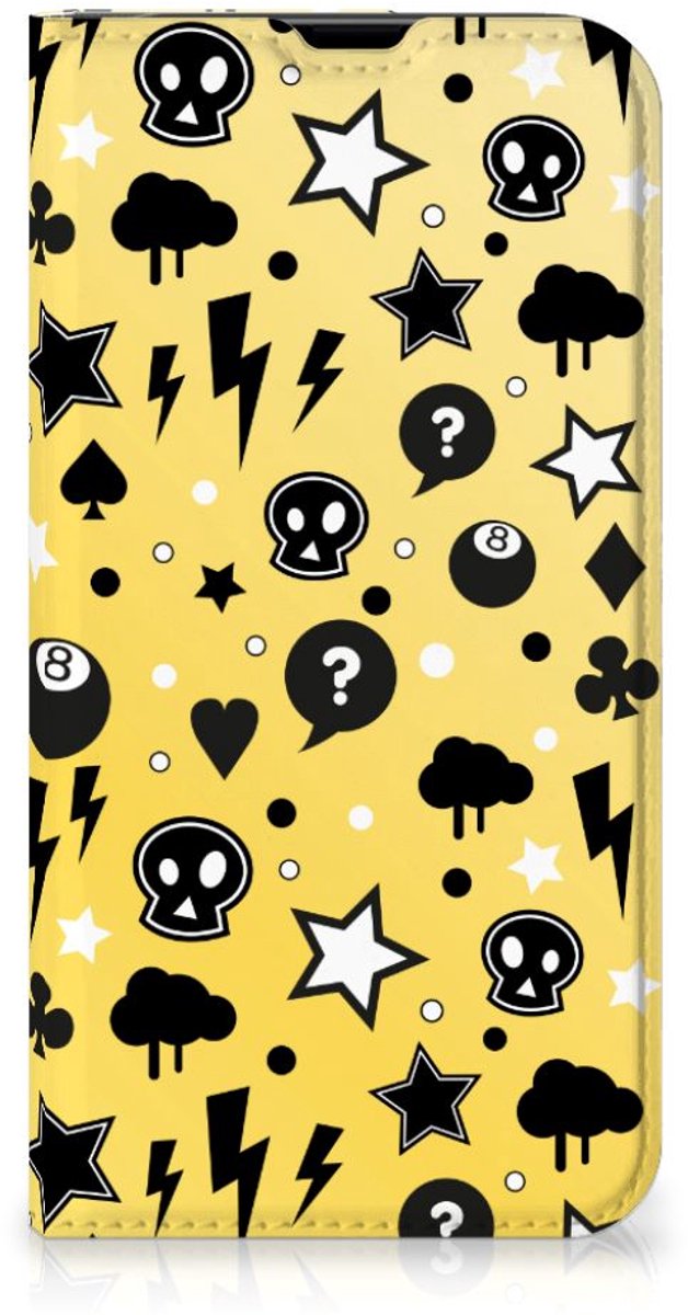 Standcase Hoesje voor Mobiel BookCase iPhone 13 Pro Punk Geel