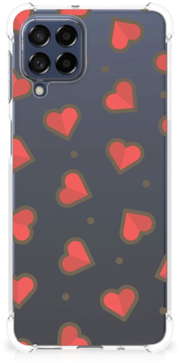 Samsung Galaxy M53 Doorzichtige Silicone Hoesje Hearts