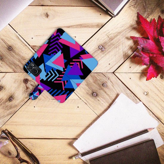 Coque de téléphone OPPO A76 | A96 Wallet Book Case Design Funky Triangle