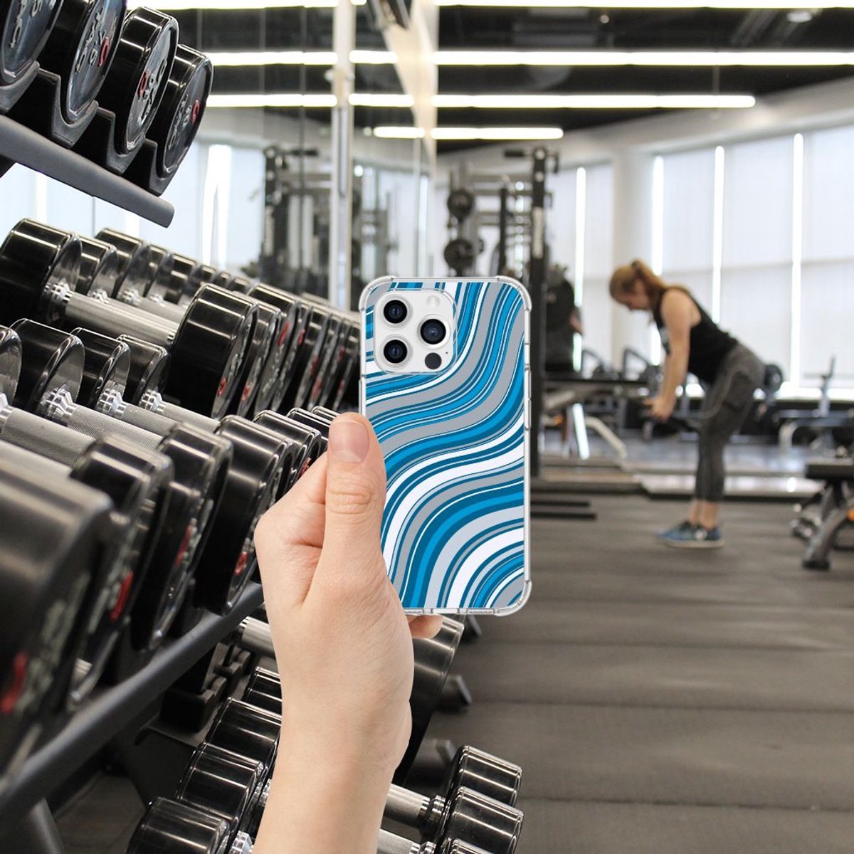 Apple iPhone 13 Pro Doorzichtige Silicone Hoesje Waves Blue