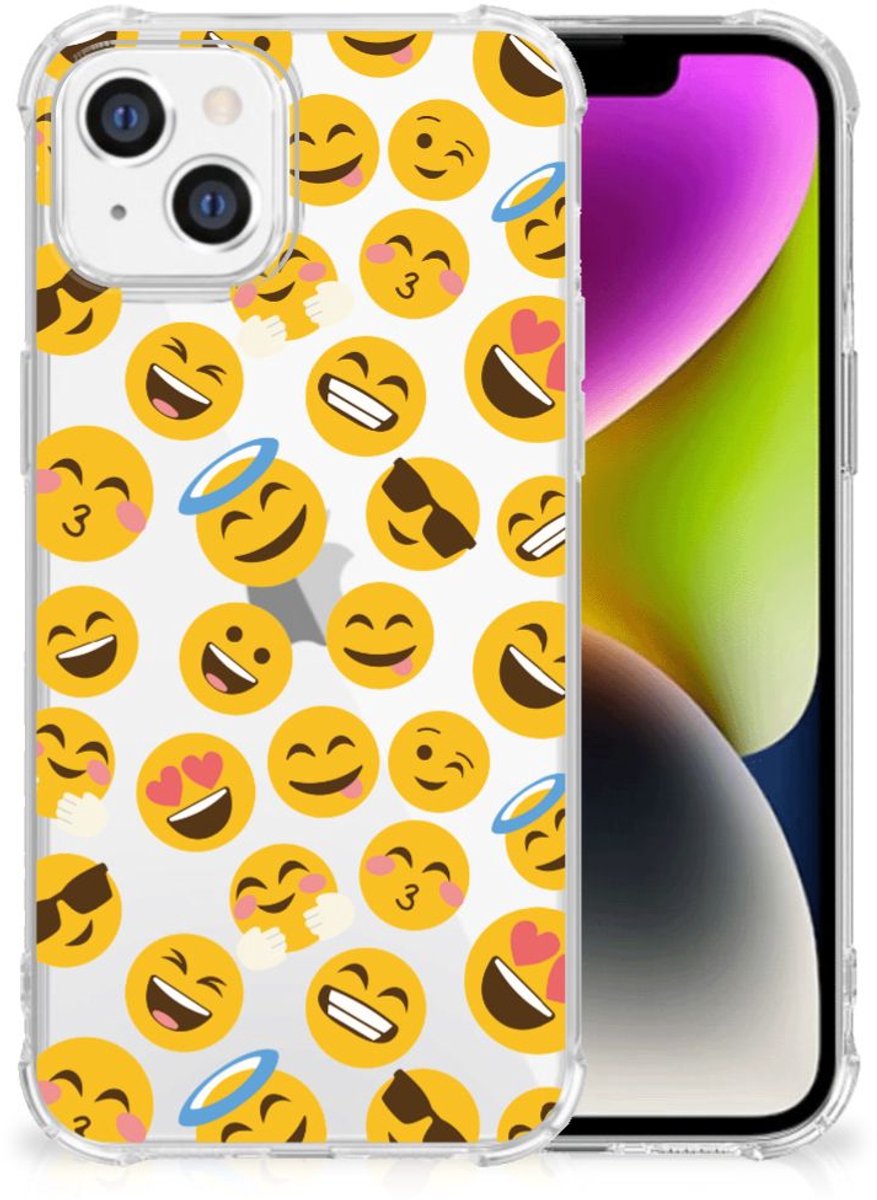 iPhone 14 Doorzichtige Silicone Hoesje Emoji