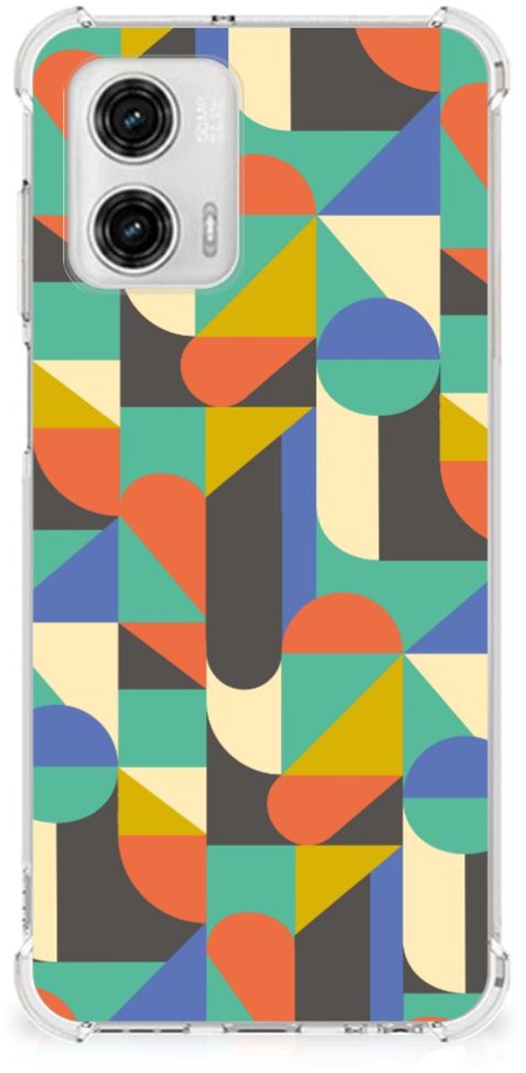 Motorola Moto G73 Doorzichtige Silicone Hoesje Funky Retro