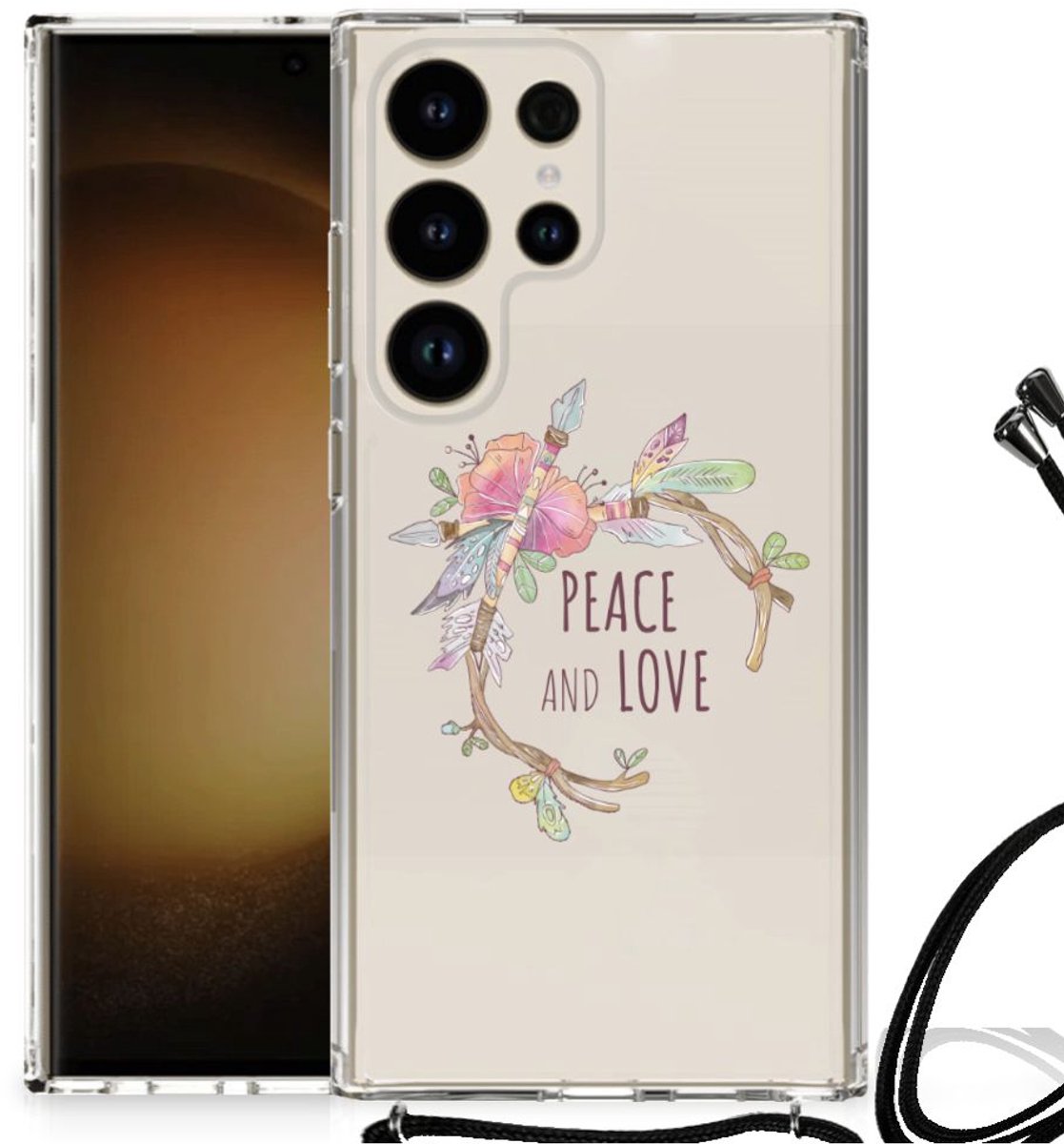 Samsung Galaxy S24 Ultra Stevig Bumper Hoesje Boho Text