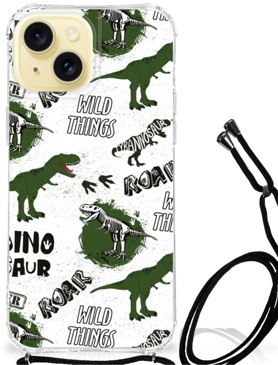 Case Anti-shock voor Apple iPhone 15 Dinosaurus