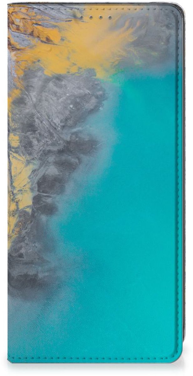 Book Case voor OnePlus Nord CE 2 Lite 5G Standcase Marble Blue Gold