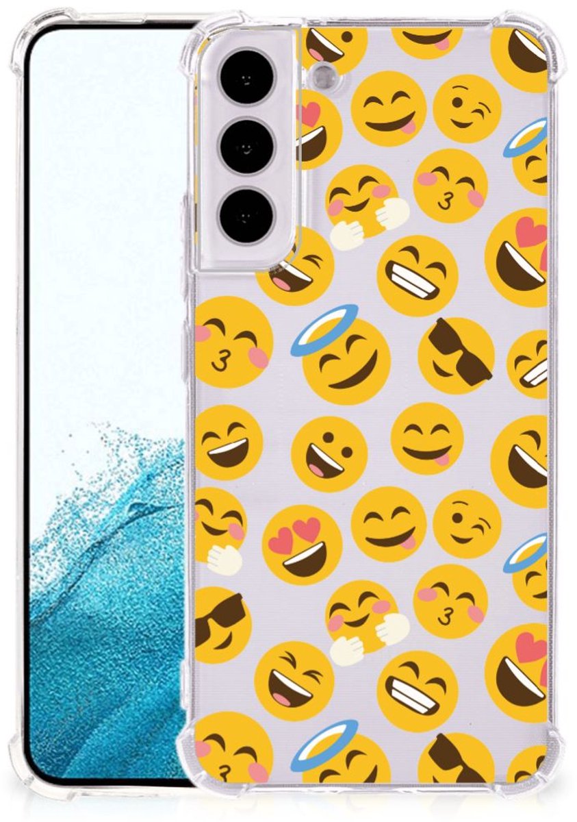 Samsung Galaxy S22 Plus Doorzichtige Silicone Hoesje Emoji