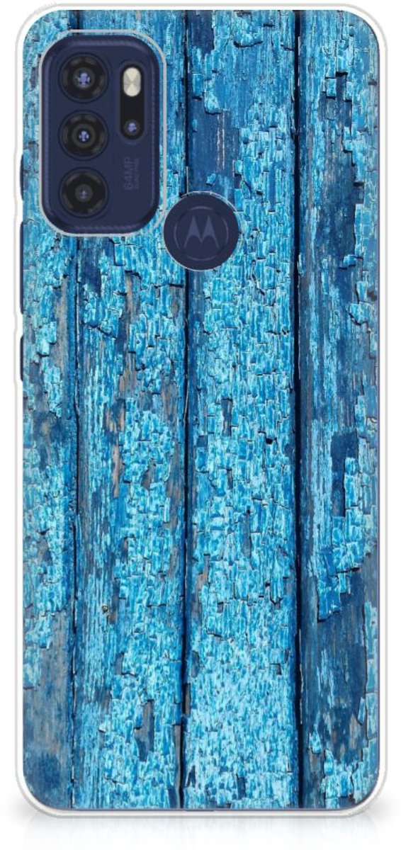 Motorola Moto G60s Bumper Hoesje Wood Blue