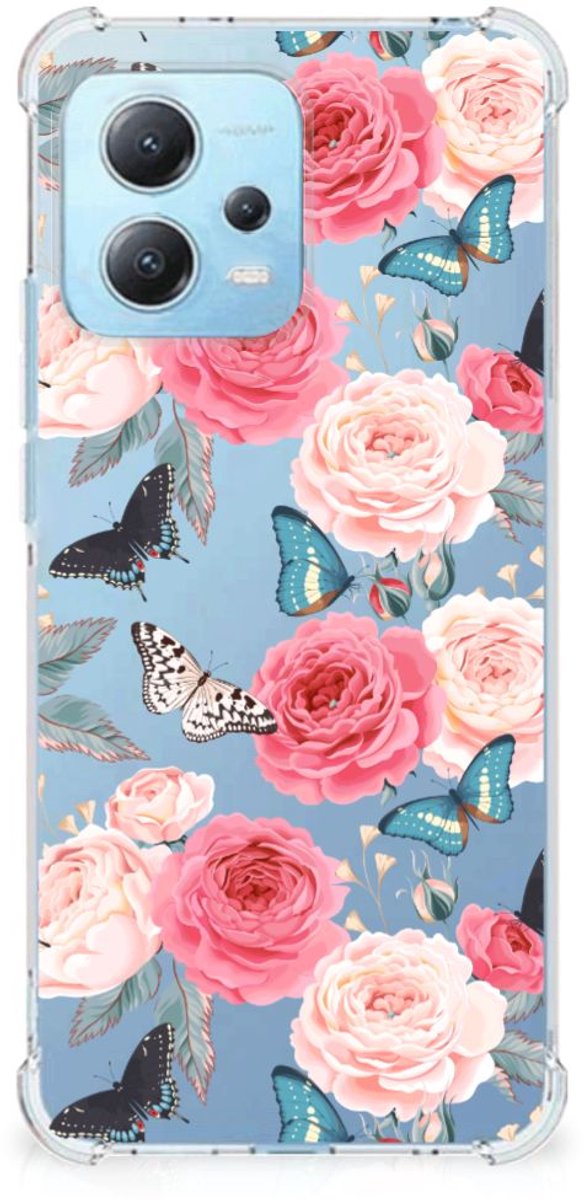Xiaomi Redmi Note 12 5G Case Butterfly Roses