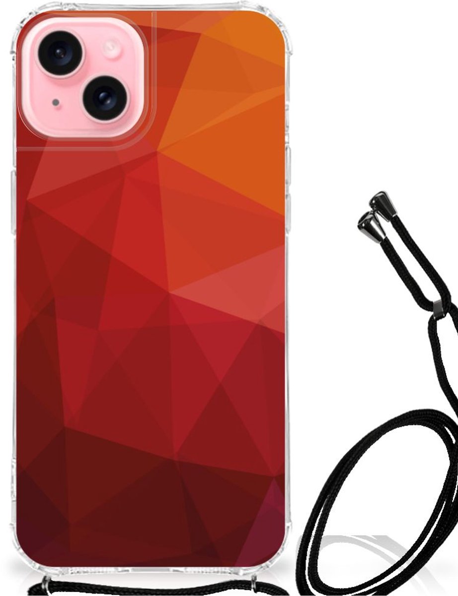 Shockproof Case voor iPhone 15 Plus Polygon Red