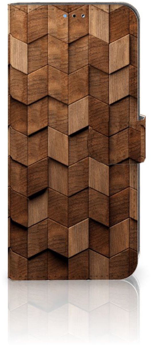 Book Style Case voor OPPO A16/A16s/A54s Wooden Cubes
