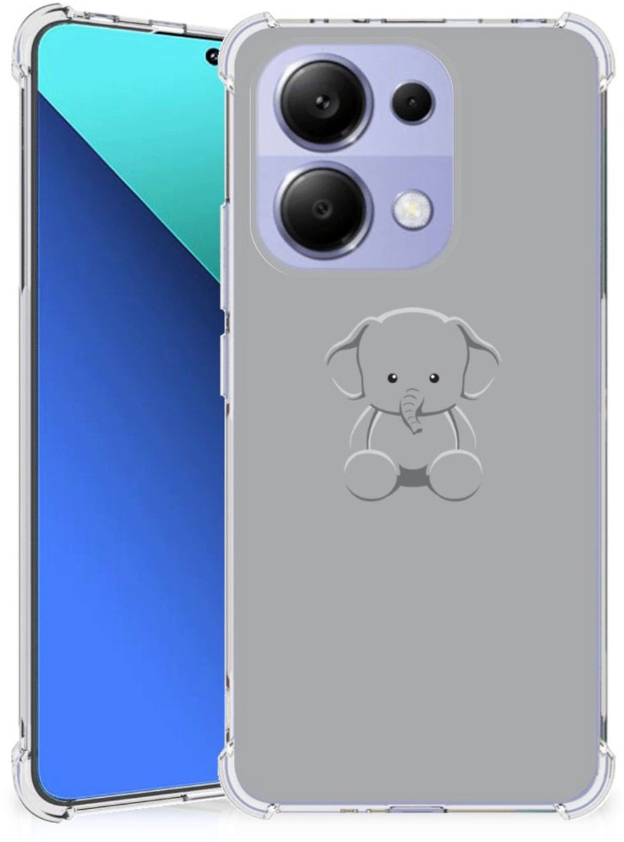 Xiaomi Redmi Note 13 4G Stevig Bumper Hoesje Grijs Baby Olifant