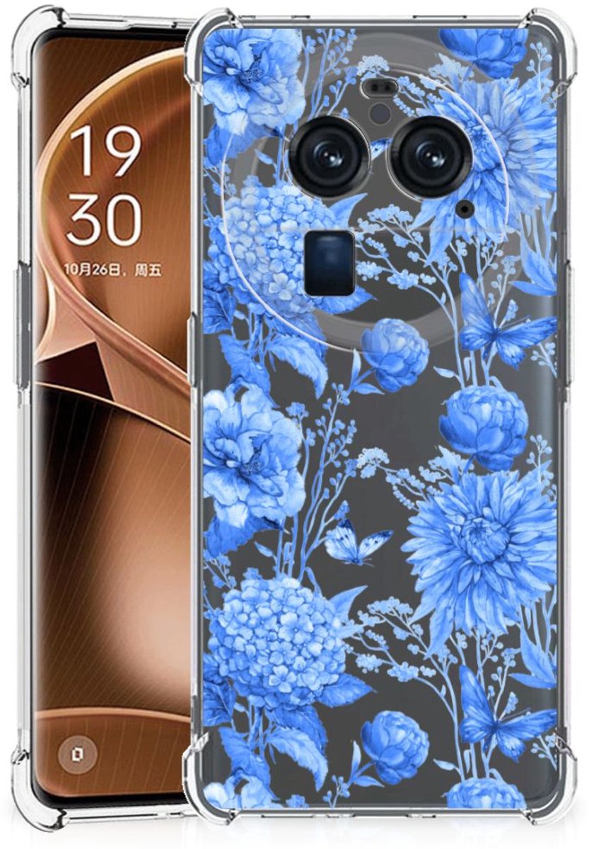 Case voor OPPO Find X6 Pro Flowers Blue