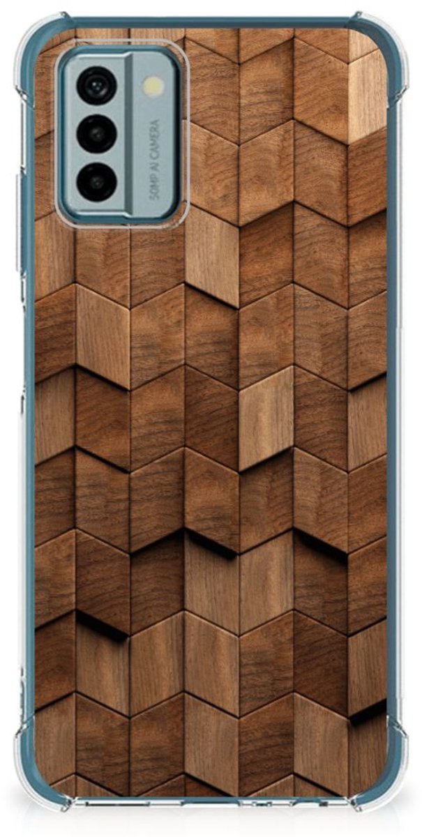 Stevig Telefoonhoesje voor Nokia G22 Wooden Cubes