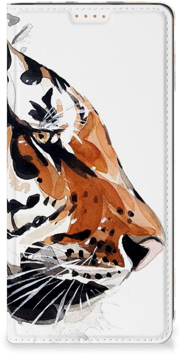 Bookcase Motorola Moto G34 Watercolor Tiger
