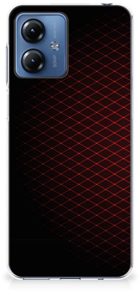 TPU Hoesje voor Motorola Moto G14 TPU bumper Geruit Rood