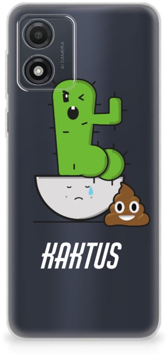 Motorola Moto E13 Telefoonhoesje met Naam Cactus Poo