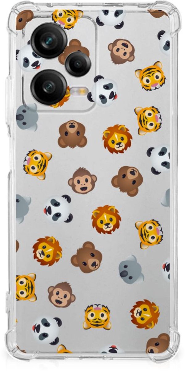 Doorzichtige Silicone Hoesje voor Xiaomi Redmi Note 12 Pro Plus Dieren Emojis