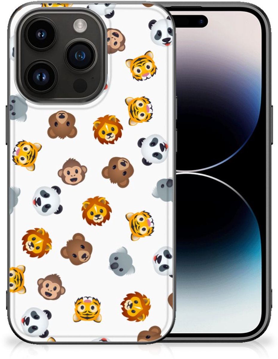 Back Case voor iPhone 15 Pro Dieren Emojis