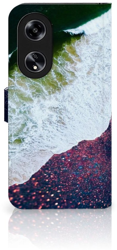 Etuis Portefeuille Compatible avec Cuir Flip Cover Fermeture magnétique pour OPPO Reno8 T 5G Coque Espace Mer