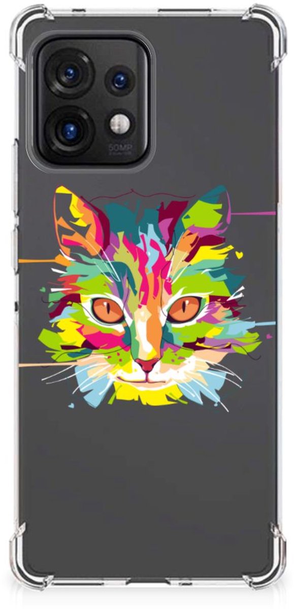 Motorola Edge 40 Pro Stevig Bumper Hoesje Cat Color