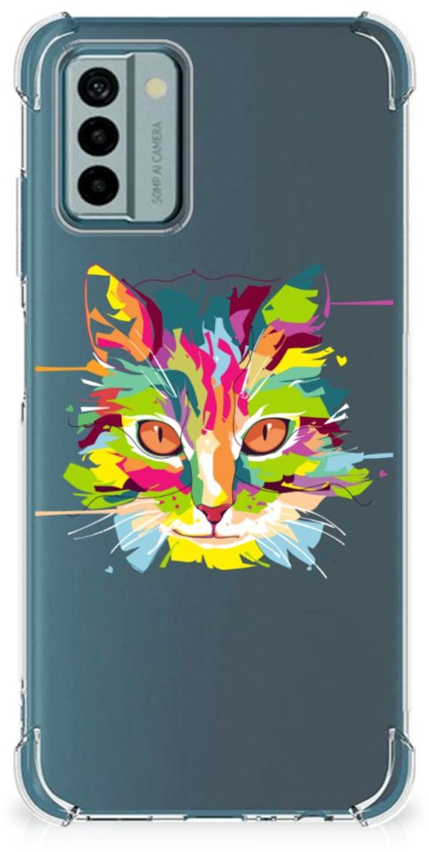 Nokia G22 Stevig Bumper Hoesje Cat Color