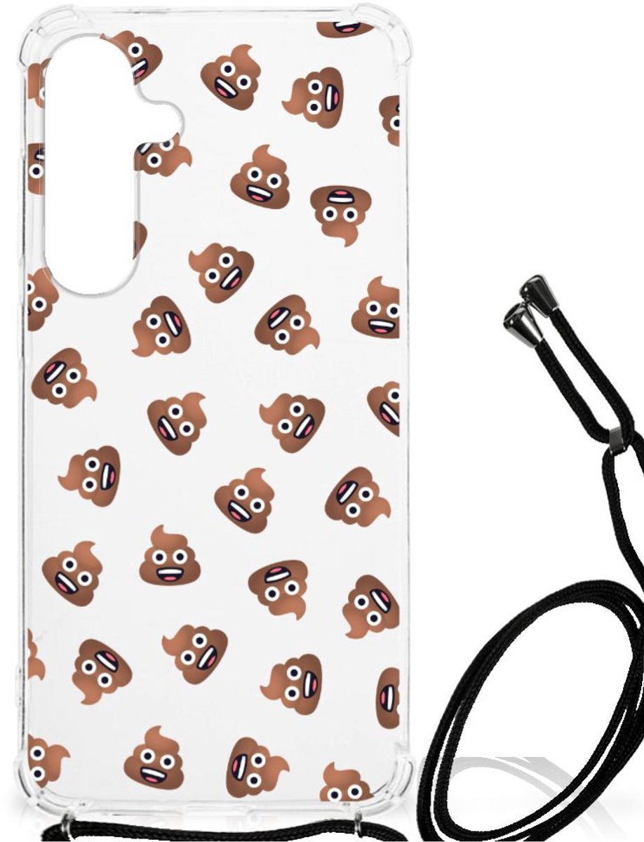 Doorzichtige Silicone Hoesje voor Samsung Galaxy S24 Plus Poep Emojis