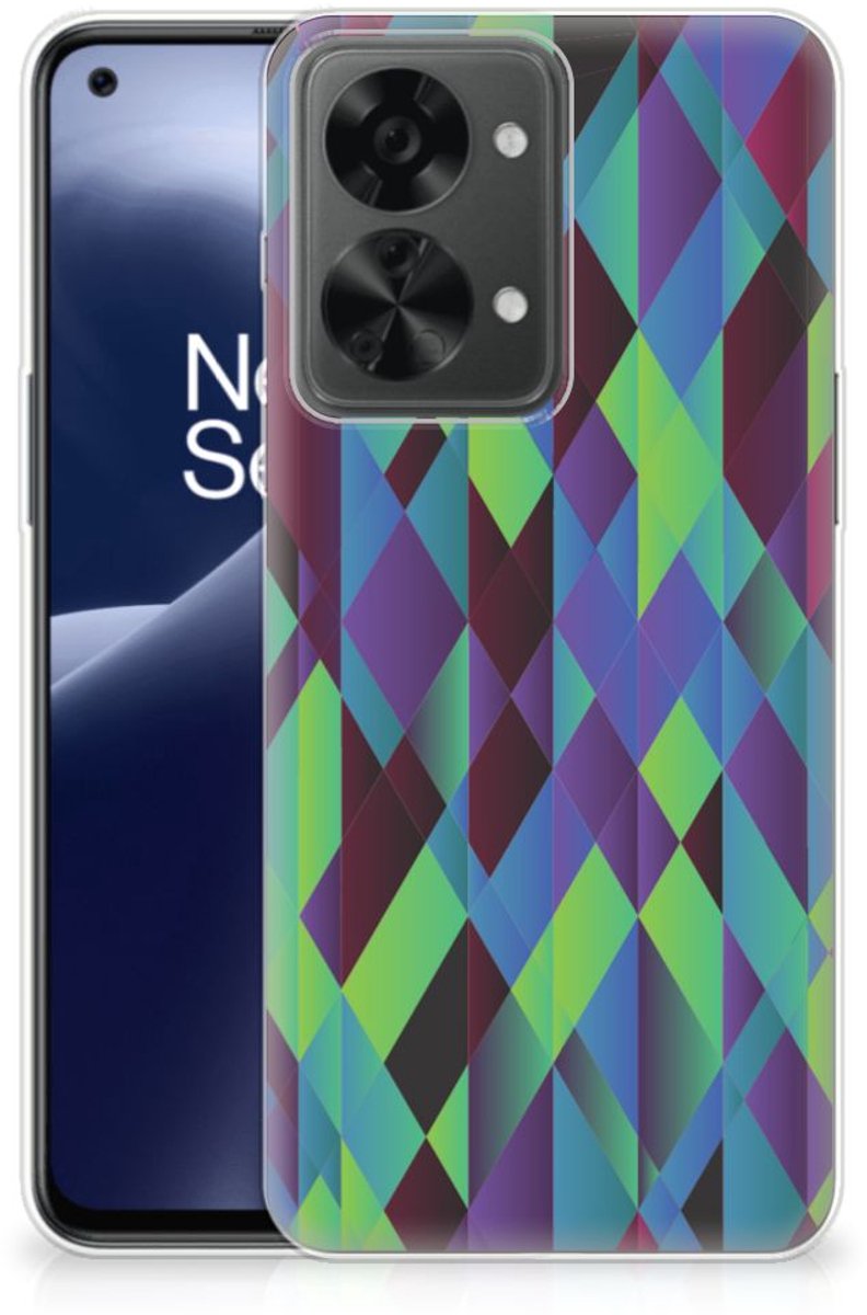 OnePlus Nord 2T TPU Hoesje Abstract Green Blue