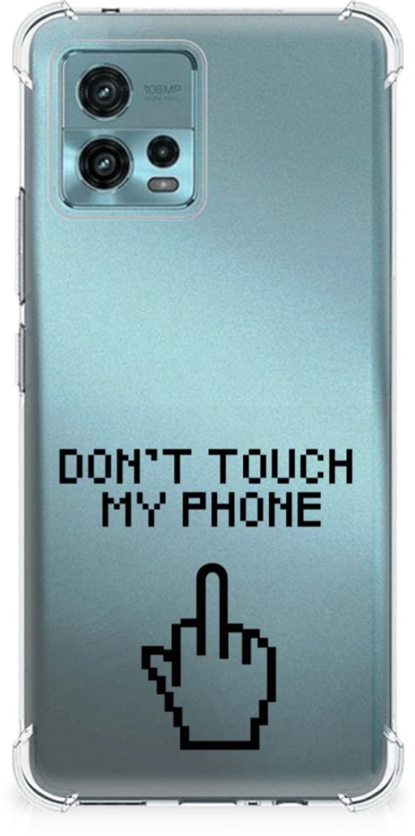 Back Cover voor otorola Moto G72 Anti Shock Case Finger Don't Touch My Phone
