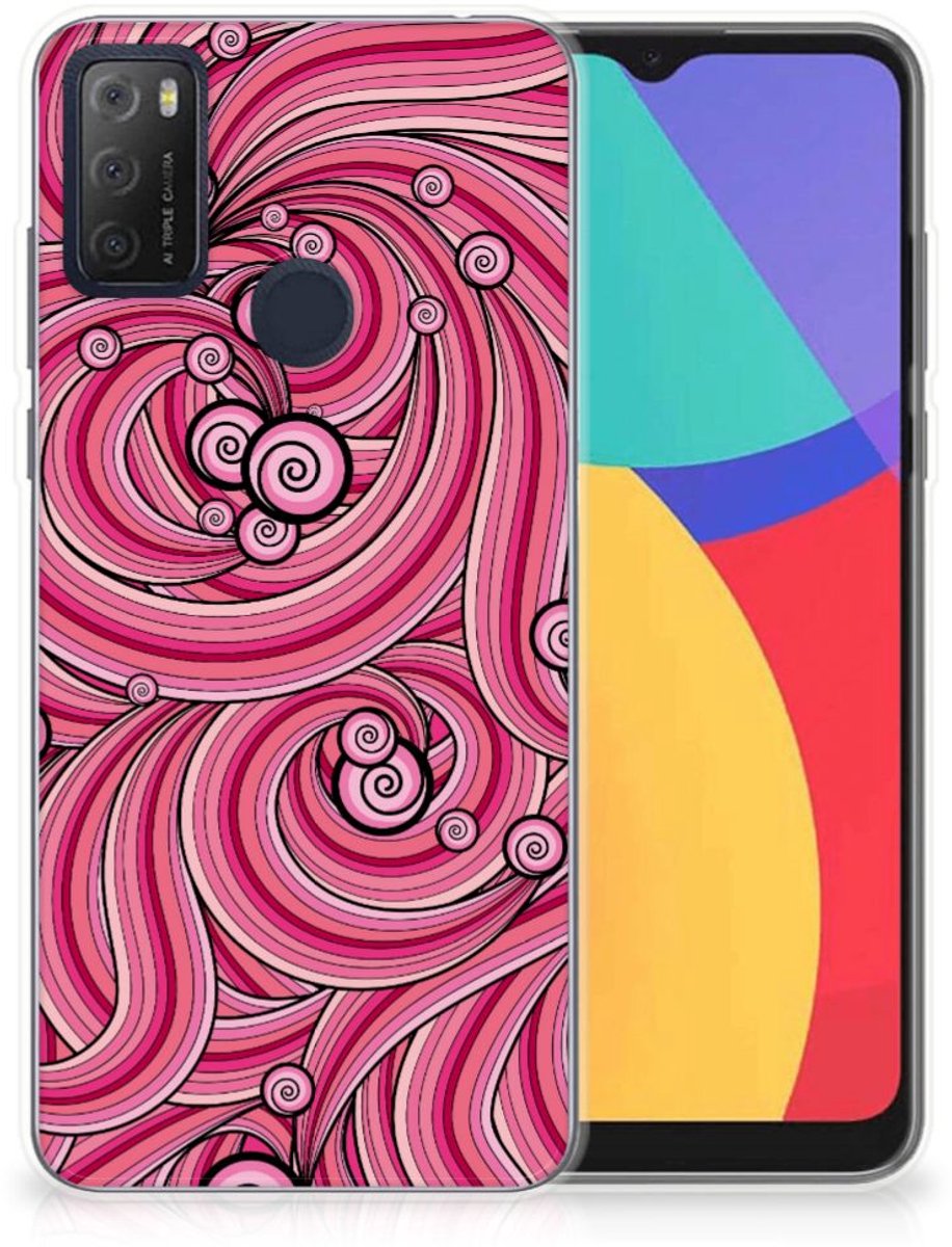 Alcatel 1S (2021) Hoesje maken Swirl Pink