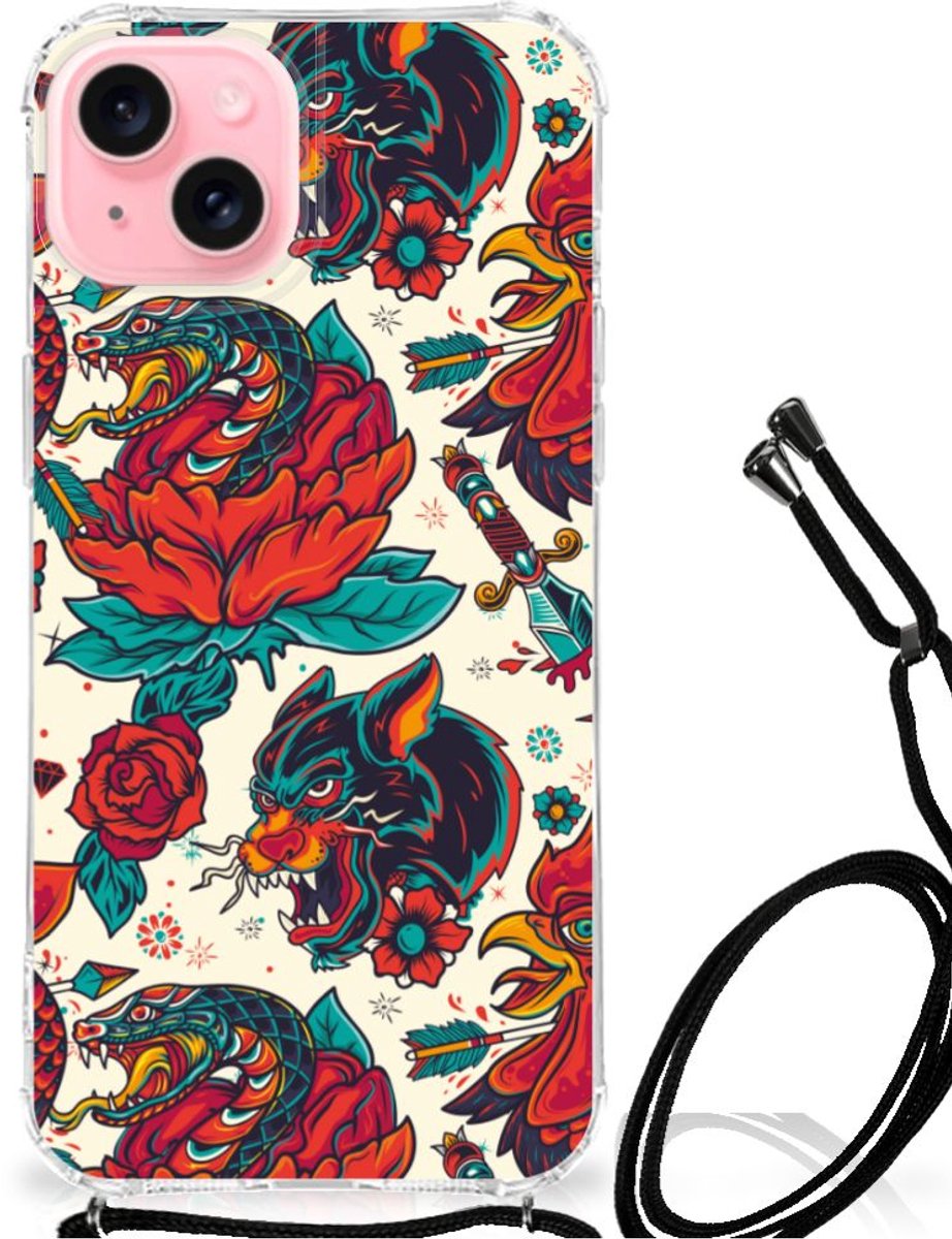 Anti-shock Hoesje met foto voor iPhone 15 Plus Old Skool
