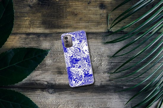 Coque arrière Coque en Siliconen TPU Nokia G21 | Coque Smartphone G11 Angel Skull Blue
