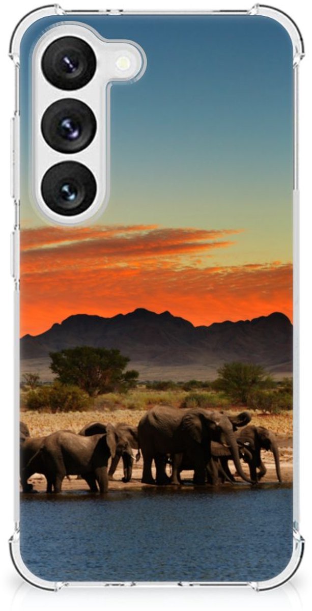 TPU Case Anti-Shock voor Samsung Galaxy S23 Case Anti-shock Olifanten