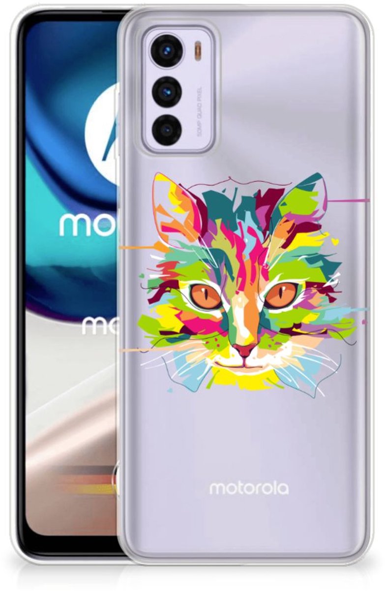Motorola Moto G42 Telefoonhoesje met Naam Cat Color