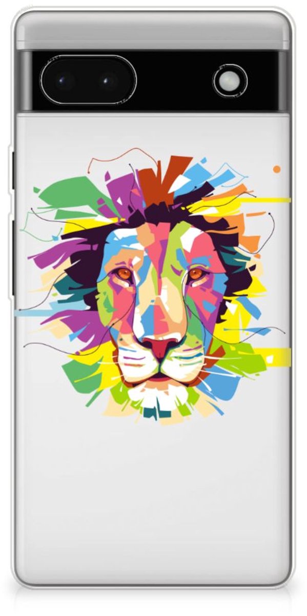 Google Pixel 6A Telefoonhoesje met Naam Lion Color