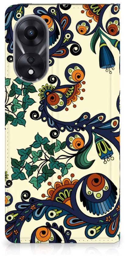 Coque OPPO A78 | A58 5G Bookcase Fleur Baroque