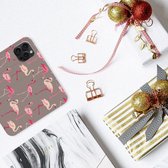 Étui avec support adapté pour iPhone 15 Pro avec naam Flamingo