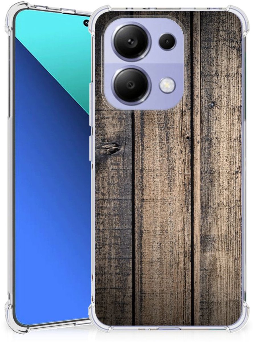 TPU Case Anti-Shock voor Xiaomi Redmi Note 13 4G Stevig Telefoonhoesje Steigerhout