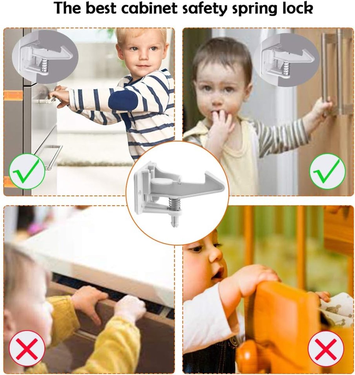 Kinderbeveiliging - 10 stuks - Kastsloten Zelfklevend - Kinderslot Kastjes - kast- & ladebeveiliging - wit - lade slot - baby slot - Beveiligingsset - Baby proof - kinderslot baby - Kastbeveiliging voor kinderen - Kinderslot Lade - Kinder Slotjes – foto 4