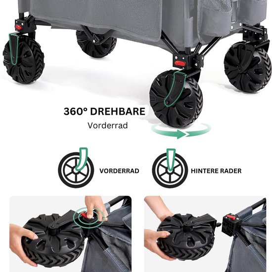 ApexArte® Bolderkar Opvouwbaar Luchtbanden van ApexArte — afbeelding 4