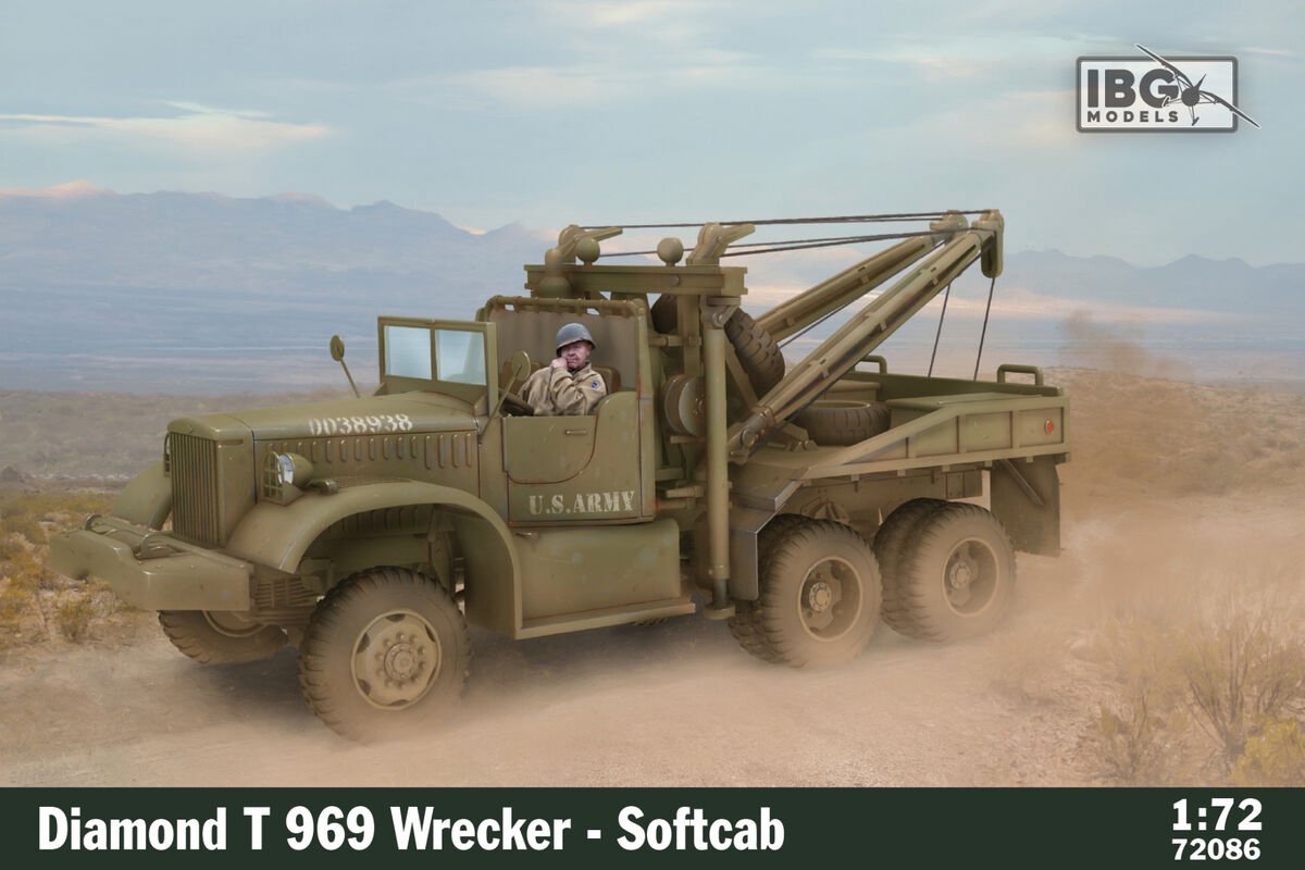 IBG Models Modelbouwpakket Militaire voertuigen - 72086 Diamond T 969 Bergingsvoertuig Vrachtwagen - Softcab - Militaire Truck Plastic - 1:72 - Modelbouw
