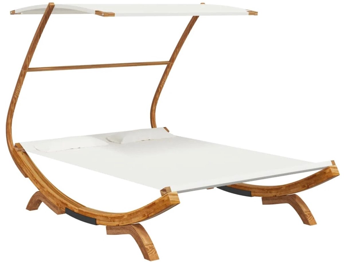 Stemily Hangmat - Ligbed - Zonnebed - Tuin - 2 Personen - Massief Hout - Bekleding Kussen - Zonneluifel - 198x165x140cm