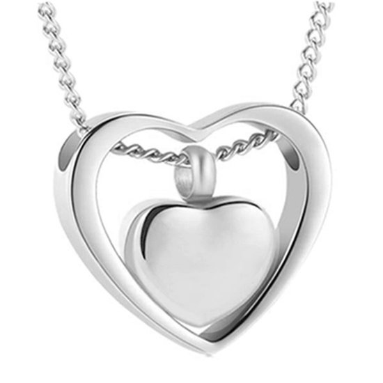 Luxe Hart Ashanger | Met Ketting | Zilver |Assieraad | As Ketting | Gedenksieraad | Urn | Incl. As vuller