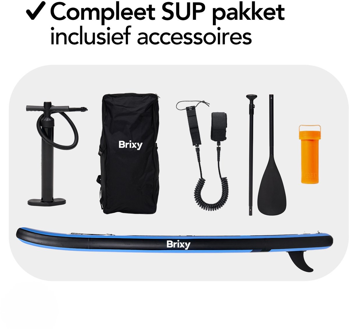 Brixy SUP Board - Opblaasbaar Paddle Board - Complete Set - 305 cm - Max. 150 kg - Blauw – foto 8