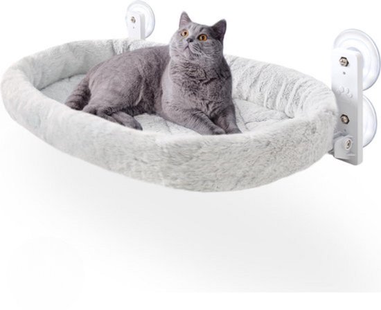 Kattenraam Hangmat met Veilig Metalen Frame en Macramé Kwastjes